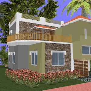 3 Bed Duplex House-1400 sqft